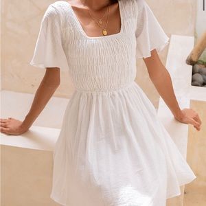 100% Cotton white mini dress